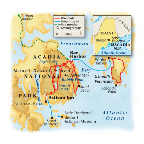 Map Of Maine Showing Acadia National Park - United States Map